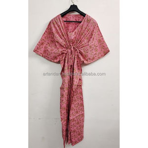 Kaftan ชุดคลุมอาบน้ำสไตล์อินเดียสำหรับผู้หญิง,ชุดคลุมบิกินี่ชายหาดทำมือชุดกิโมโนกลางคืนชุดเดรสยาว - Product Image 2