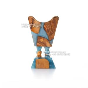 Quemador de madera Bakhoor hecho a mano de resina epoxi y madera roja soporte de incienso Mabkhara islámico para uso aromático especial de Ramadán - Product Image 4