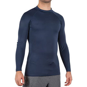 Camiseta de manga larga anti-UV, transpirable, de secado rápido, ecológica, para protección solar, de poliéster/nailon/spandex, compresiva, para entrenamiento en el gimnasio, para hombre. - Product Image 2
