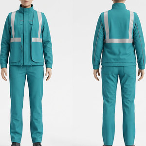 Combinaison de travail unisexe Econex Sports bleue haute visibilité respirante certifiée CE avec bandes réfléchissantes en coton – Uniforme de sécurité - Product Image 4