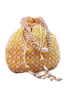 ถุงของขวัญแต่งงานอินเดียปักลายเป็นมิตรกับสิ่งแวดล้อมถุงรูดปิดโลโก้ที่กำหนดเองสำหรับ haldi mehendi - Product Image 2