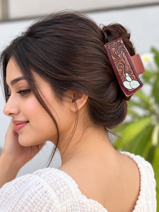 Nouveauté : Pinces à cheveux en cuir véritable faites à la main, élégantes et mignonnes, style décontracté, accessoires pour cheveux pour femmes - Product Image 3