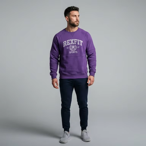 Sudaderas de Cuello Redondo con Mangas Largas y Tela Francesa, Personalizadas OEM, Ropa Urbana de Venta Caliente con Logotipo Estampado en Relieve, Ropa de Invierno - Product Image 1