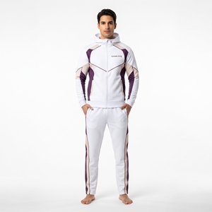 Ensemble de survêtement personnalisé pour homme, vêtements de sport en coton et polyester, sublimation, respirant, veste à manches longues, pantalon de jogging à cordon de serrage, ensemble Pro - Product Image 3