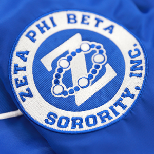 Zeta Phi Beta Bomber Jacket Royal Blue ZPB Women Sorority Jacket Zip Up Greek Apparel HBCU Varsity Style Outerwear - Product Image 5