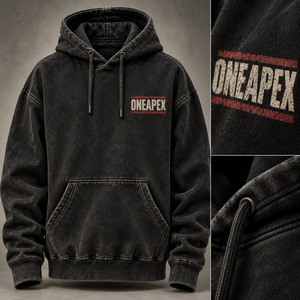 Sweat-shirt à capuche noir délavé personnalisé pour homme, pull-over imprimé graphique vieilli, streetwear, OEM ODM - Product Image 6