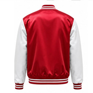 Veste universitaire rouge pour homme avec manches blanches, patch Heartbreaker brodé, style preppy, col rabattu, matière polyester - Product Image 3
