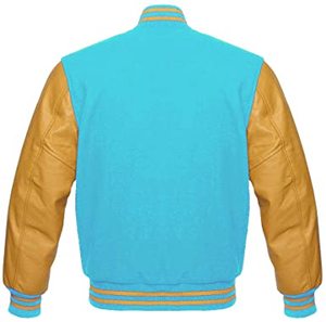 Veste universitaire bleu-brun pour homme, col rabattu, fermeture boutonnée, coupe classique, style décontracté pour l'automne, couleur unie, matière PU, style masculin - Product Image 6