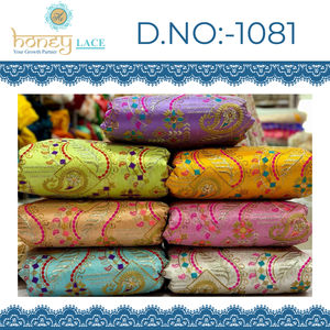 Tela Premium Fendy Georgette de Punto por Urdimbre de Poliéster/Nylon/Metalizado con Cuentas Florales para Prendas de Boda para Niños y Niñas, Peso Medio - Product Image 3