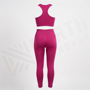 Conjunto de Yoga sin Costuras de Secado Rápido para Mujer, Sujetador Deportivo Reversible, Leggings Transpirables, Ropa Deportiva, Color Personalizado - Product Image 2