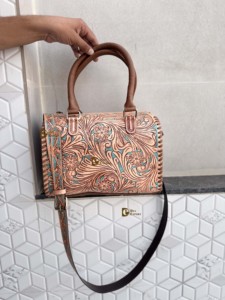 Bolso de Mano de Cuero Tallado a Mano, Estilo Bohemio, Duradero, Nuevo, Hecho a Mano, Estilo Occidental, Multiusos - Product Image 3