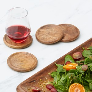 Handcrafted Mango Wood Coaster Set 6 Pieces - Wholesale Carved Home Dcor - Product Image 3