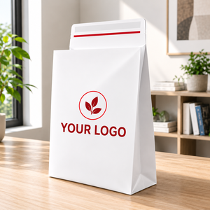 Bolsa de Papel Blanco con Cierre de Cremallera, Impresión Offset, Reciclable, Estilo Clásico, para Envasado de Alimentos, con su Logotipo - Product Image 4