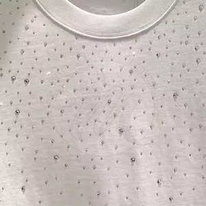 T-shirt léger à manches courtes avec strass pour homme, couleur personnalisable, collection été, vente chaude - Product Image 3