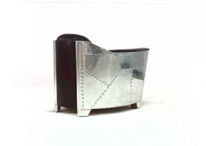 Diseño contemporáneo Silla de aviador de estilo lujoso Silla de sala de estar de cuero vintage con mechones Muebles de hotel - Product Image 4