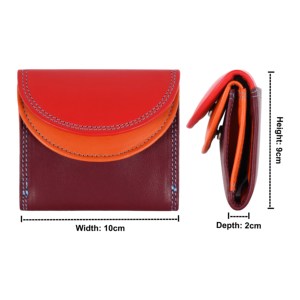 Premium Genuine Leather Unisex Long Trifold RFID Blocking Daily Use Multi Color Coin Purse Card Holder Classic <b>Stud</b> Closure - Product Image 3
