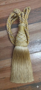 Classic Gold <b>Curtain</b> Tiebacks with Tassel Decorative Rope Holdbacks for Elegant Window Drapes - Product Image 3