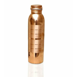 Bouteille artisanale en cuivre pur avec finition miroir argentée, design sans joint, bouteille d'hydratation sans joint pour les voyages en plein air - Product Image 1