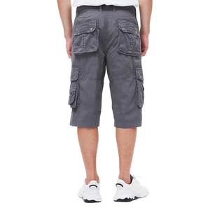 Shorts cargo multi-poches en coton pour hommes, décontractés, pour la randonnée en extérieur, longueur sous le genou, poches à rabat boutonnées, coupe ample, vente en gros - Product Image 4