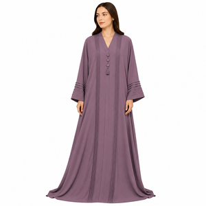 Pleated Kaftan <b>Abaya</b> Pintuck Front <b>Abaya</b> Pleated Panel <b>Abaya</b> Luxury Kaftan Maxi <b>Abaya</b> Loose Fit Pleated <b>Abaya</b> - Product Image 1