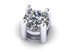 Colgante Redondo de Oro y Plata de Primera Calidad con Moissanita de 1.02 CTS, Piedra de Color CVD, CZ EGL VVS2 D VS1, Joyería - Product Image 3