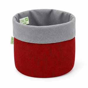 Panier à pain en jute teint en coton recyclé rouge 24x20x20 cm 225 GSM Organisateur Paniers cadeaux Vente en gros OEM Marque privée ANKJ035-DYED-R - Product Image 5