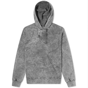 Sweat à capuche surdimensionné en coton épais 500 g/m² de qualité supérieure, délavé à l'acide et effet vieilli, pour homme - Product Image 3