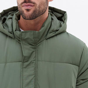 Hooded Canvas Puffer <b>Jacket</b> 100% Polyester Coated Breathable Outdoor Winter Men's Front Pocket Zipper Closure Casual - Product Image 3