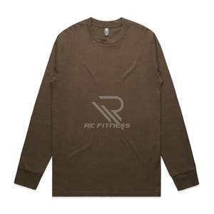 T-shirt à manches longues en molleton français épais de haute qualité 430 g/m², 100 % coton, couleur unie, respirant, séchage rapide, coupe ample, style flare, pour homme - Product Image 2