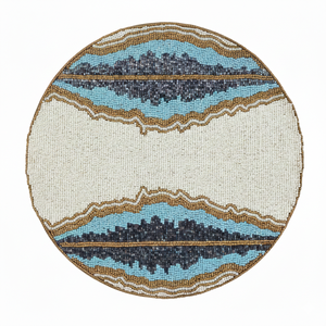 Trendy Embroidery Multi Seed Beadwork Rounded Table Mat For Festive Home Wedding Dining Coffee <b>Placemat</b> Luxurious Home Decor - Product Image 4