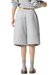 Shorts de survêtement décontractés unisexe en molleton de coton épais de qualité supérieure, avec broderie de logo personnalisée et impression en relief, vêtements OEM à livraison rapide - Product Image 4
