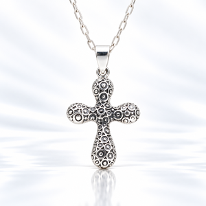 Handcrafted Silver 925 <b>Cross</b> Pendant with Oxidized Detail for Men and Women Spiritual Jewelry Daily & Any Occasion Wear - Product Image 1