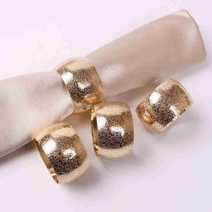 Anillo para Servilletas de Boda de Aluminio, Acabado Dorado de Lujo, Diseño Ecológico de Tres Hojas, Decoraciones Grabadas Personalizables - Product Image 4