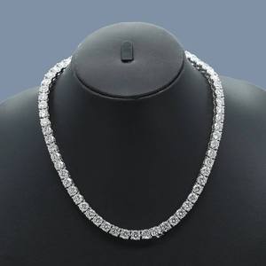 Collier chaîne de luxe en moissanite taille ronde, style tennis, VVS, bijou statement hip-hop, accessoire cadeau unisexe haut de gamme, argent - Product Image 2