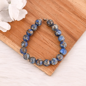Bracelet en argent sterling 925 avec perles de sodalite naturelle, bijoux en pierres précieuses faits à la main pour unisexe - Product Image 2