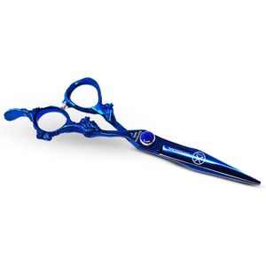 XPERSIS PRO Blue <b>Dragon</b> Hair Cutting Sharp Barber Scissors 7" <b>Light</b> weight German Made Steel With Finger Rest - Product Image 2