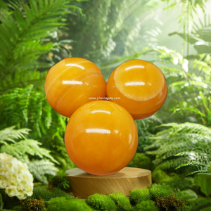 Sphère de cristal de calcite orange de haute qualité, pierre semi-précieuse d'agate orange rayée, boule d'énergie, artisanat en pierres précieuses, vente en gros - Product Image 2