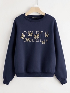เสื้อสเวตเชิ้ตคอกลมสีเขียวมิ้นท์สำหรับผู้หญิง พิมพ์ลายสัตว์อย่างลงตัว ระบายอากาศได้ดี ทรงปกติ สวมใส่สบาย แขนยาว ถักทออย่างดี เหมาะสำหรับฤดูใบไม้ร่วง - Product Image 2
