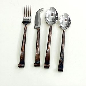 Stainless Steel Handmade Waved Design Handle Shiny Mirror Polished Cutlery <b>Set</b> for Wedding Party and Restaurant - Product Image 5