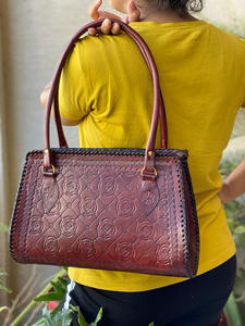 กระเป๋าโท้ทหนังบัฟฟาโลสำหรับผู้หญิง,กระเป๋าถือกระเป๋าโท้ทหนังแนววินเทจ - Product Image 3