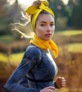 Bandeau croisé uni pour femme, anti-transpiration, élastique, de haute qualité, pour le sport et le fitness - Product Image 2