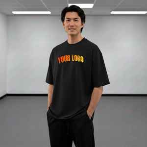 2026 Customized Short Sleeve Men's T-Shirts 100% Cotton Summer Casual Wear <b>Hip</b> Hop Loose Fit High Quality Anti-Wrinkle Quick Dry - Product Image 4