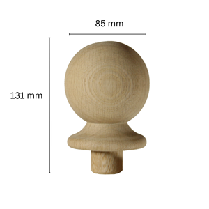 Componentes de Escalera de Madera: Capuchón de Peldaño Esférico de Diseño Interior Clásico Personalizado, Roble Blanco, Ecológico, Duradero, Seguro, Fácil Instalación, 1 Unidad - Product Image 1