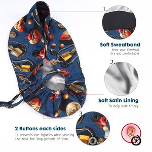 Chapeau d'infirmière unisexe de haute qualité, séchage rapide, respirant, logo personnalisé, en tissu peigné, bonnets médicaux avec bouton pour queue de cheval, chirurgical - Product Image 6