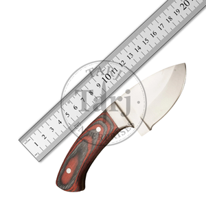 Couteau de chasse droit en acier Damas fait main, manche en Micarta, pour camping en extérieur, lame pleine, fourreau en cuir, OEM, haute qualité - Product Image 3