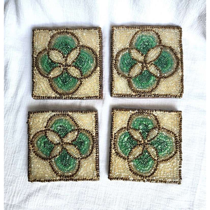 Sous-verres artisanaux traditionnels en verre perlé, résistants à la chaleur, accent moderne pour la maison, idéaux pour les cocktails - Product Image 3