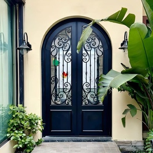 Traditional wrought iron main gate featuring a scrollwork design; rust-resistant, easy to assemble, and suitable for outdoor use - Product Image 3
