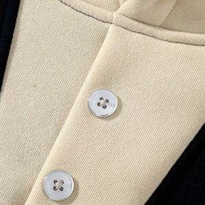 Sudadera con Capucha para Hombre, Color Negro y Beige en Contraste, Estilo Casual, Ropa Urbana, Moda de Invierno - Product Image 5