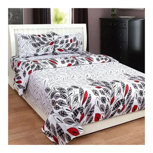 Parure de draps de luxe en percale de coton imprimé pour hôtel, avec ourlets classiques, 100 fils/cm², literie écologique double face - Product Image 2