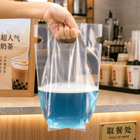 Sacs porte-gobelets en plastique PE pour 1, 2 ou 4 boissons à emporter (boba tea et café), emballage transparent et portable pour boissons